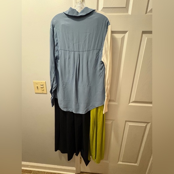 Zara Pleated Patchwork Colorblock Dress, M - Picture 3 of 5